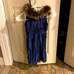 Fur collar toddler jumpsuit